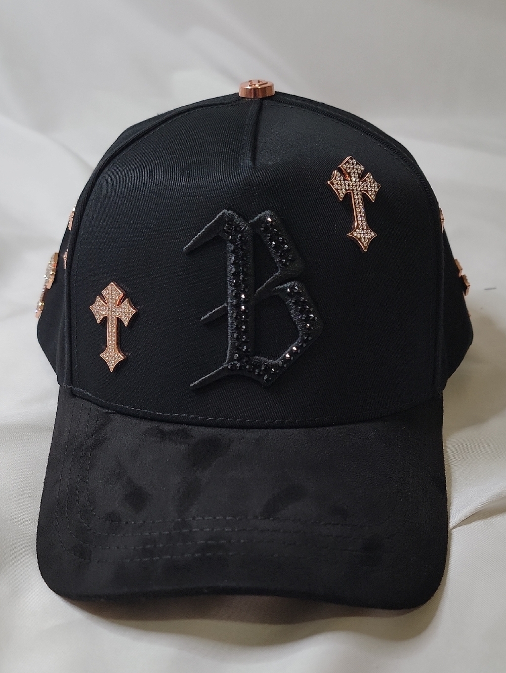 Barbus B Chrome Gold Crosses Snapback Cap